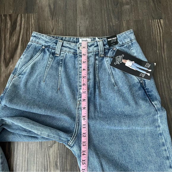 Simple Society NEW Mom Jean Highrise Roll Cuff Button Fly Jeans - Picture 14 of 16